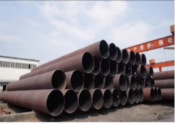 Tubo in acciaio LSAW ASTM A252 con linea di saldatura longitudinale e spessore da 5mm a 50mm